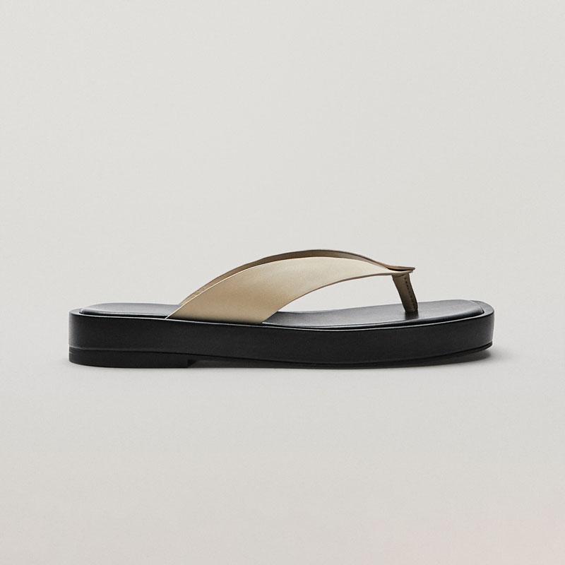 

Slippers Flip Flops 2021 Summer Clip Foot Slides Thick Bottom Platform Sandals Versatile French Girl Leisure Flats Sandalias, Black