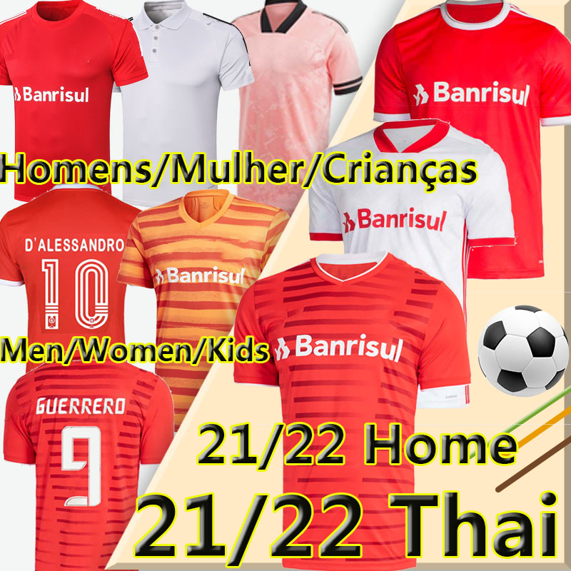 

SC Internacional soccer jersey 21 22 camisetas GUERRERO T.GALHARDO D'Alessandro Men Women Kids Kit masculino feminino infantil football shirt uniforms, Home kids
