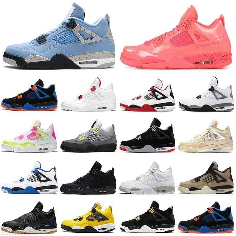 

Excellent 4s Men JORDÁN Basketball Shoes 4 University Blue Taupe Haze Black Cat Cement Neon Women Mens Trainers Sports Sneakers Breathable, 4s what the
