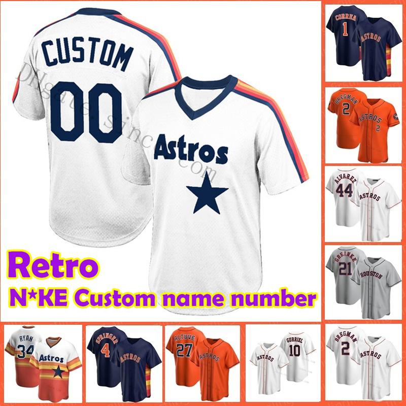 

Carlos Correa Jersey Justin Verlander Yuli Gurriel 2 Alex Bregman 34 Nolan Ryan Bagwell 4XL George Springer 27 Jose Altuve Baseball Jerseys, Blue;black