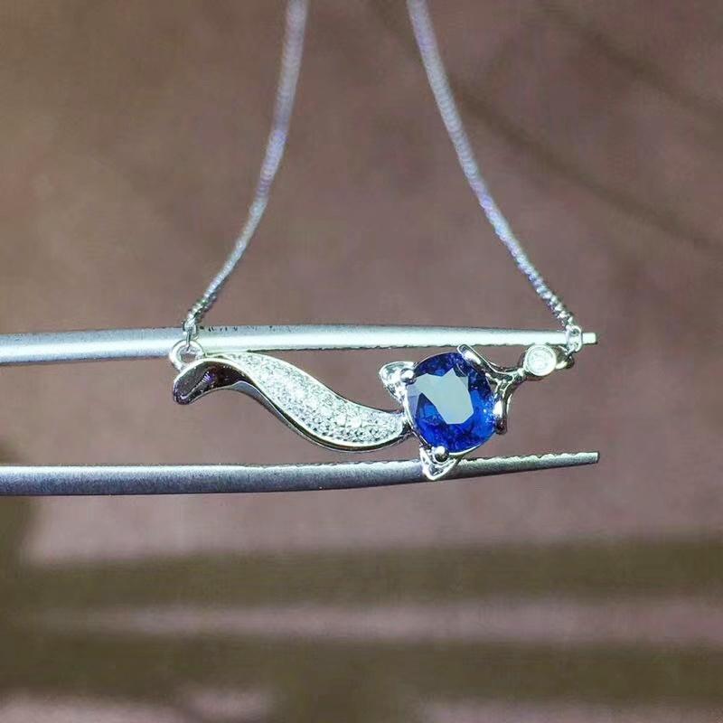 

Lockets Natural Real Sapphire Or Emerald Style Necklace With Pendant Per Jewelry 4*5mm 0.55ct Gemstone 925 Sterling Silver J2112716