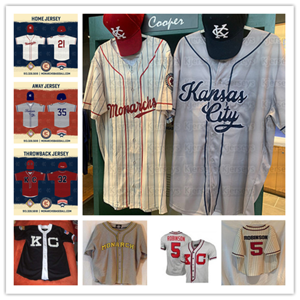 

Jackie Robinson jersey 2021 Kansas City Monarchs NLBM Negro Leagues Baseball Museum League Home Away Jerseys Stitched Name and Number, As