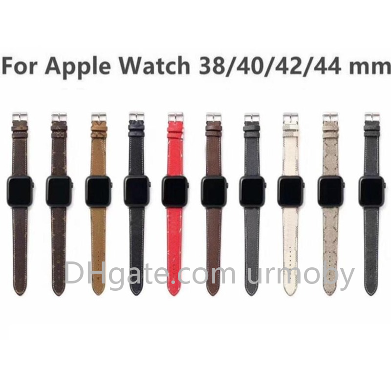 

Unisex luxury designer Watch Strap 38mm 40mm 42mm 44mm Watch Band for iwatch 2 3 4 5 Leather Fashion letters watchband