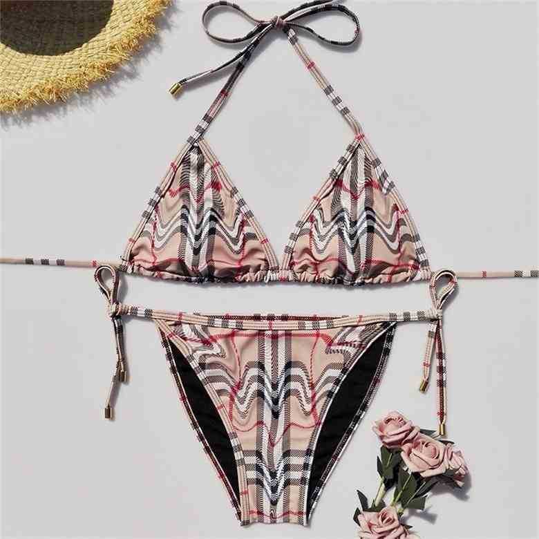 

Fashion Swimwears Luxury Designer Brands Bru Bikini Set Orange Two Pieces Bikinis Bandage Push Up Brand Swimsuit Swimwear Women Bathing Suits with Tags Zdmt, Brown