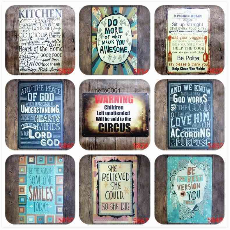 

KITCHEN RULES Metal Signs Retro Plaque Bar Pub Club Wall Tavern Home ART Poster for Family and Life Rules Decor Plate N083