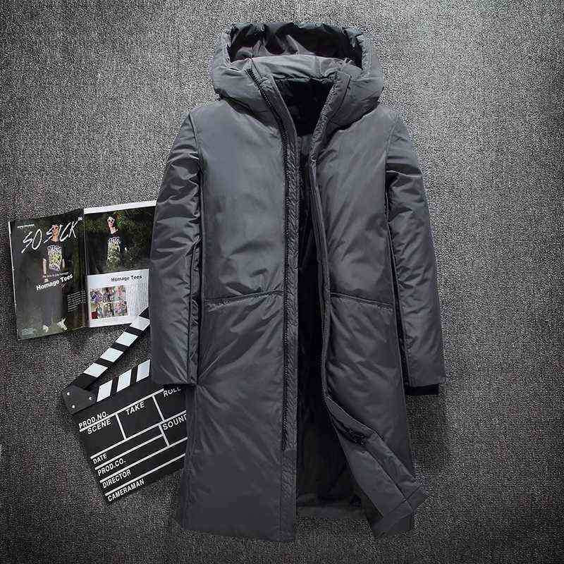 

Warm Thick Winter Down Jacket Men Fashion Brand Clothing Top Quality X-Long Male White Duck Down Coat -4XL Y1103, 7805 black
