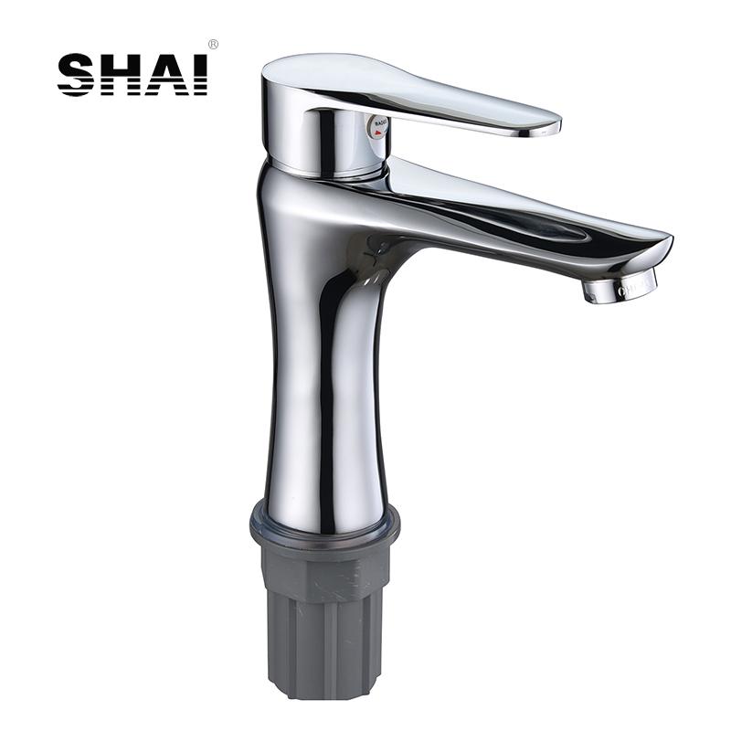 

Bathroom Sink Faucets SHAI &Cold Water Lead-free Basin Faucet Brass Vessel Taps Single Handle Chrome Finish Tap
