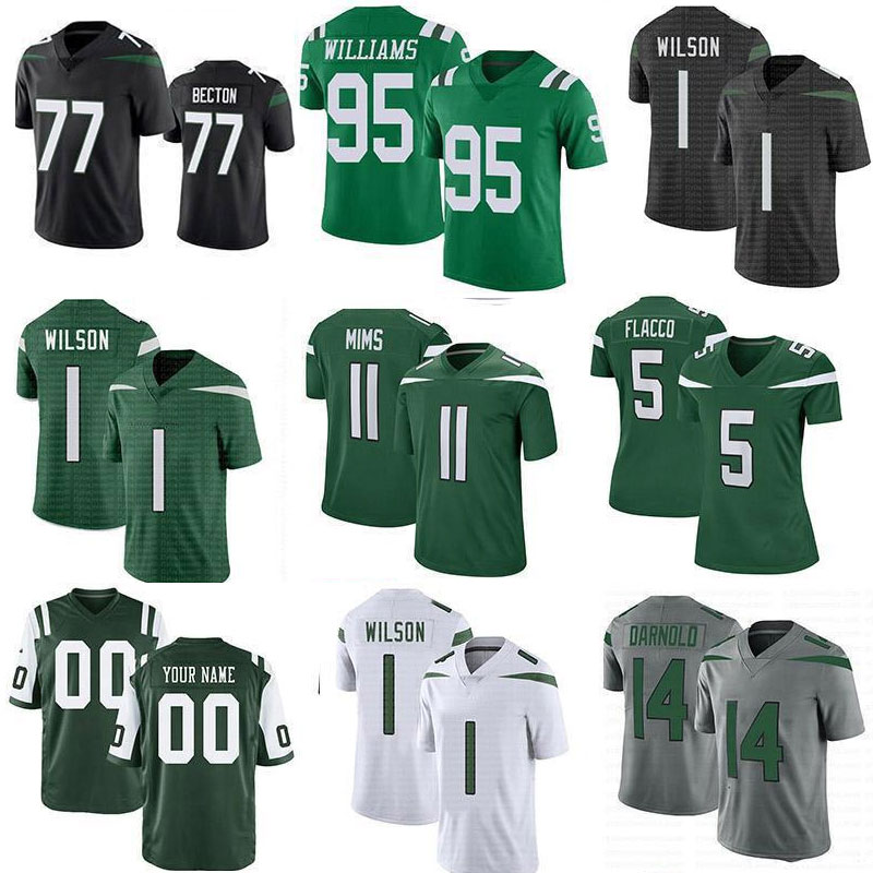 

1 Zach Wilson 77 Mekhi Becton 11 Denzel Mims 5 Joe Flacco Football jerseys Custom Mens Womens Youth 98 Sheldon Rankins 95 Quinnen Williams 38 Lamar Jackson 57 C.J. Mosley