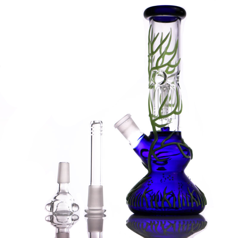 

Hookahs Glow In The Dark 4 Arms Perc Beaker Bong Water Pipe Luminous Bongs