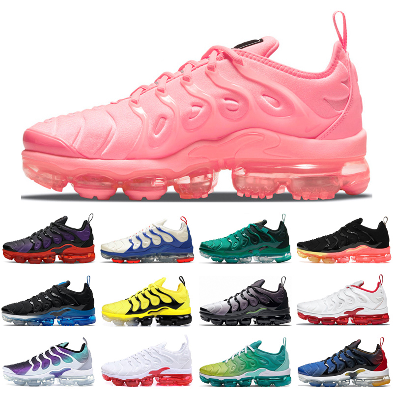 

Original Tn Plus Running Shoes For Men Women Triple Black White Red Cherry Fresh Voltage Purple Pink Barely Volt mens trainers sport sneakers size 36-47, Cool grey