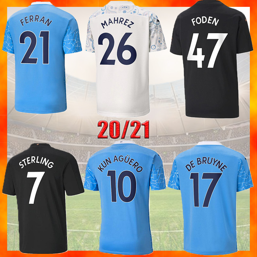 

2021 2022 Manchester soccer jersey Home away third 20 21 22 G. JESUS CITY STERLING FERRAN DE BRUYNE KUN AGUERO football shirts MAN uniform men + kids kit, 20/21 home