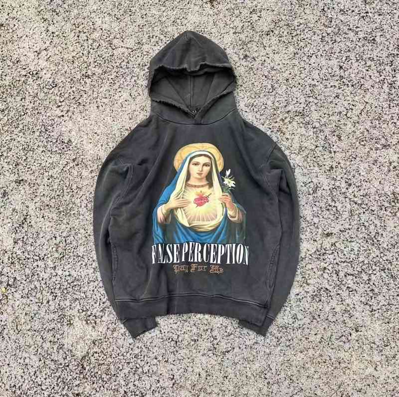 

Men' Hoodies & Sweatshirts 21fw love printing, cutting, destroying, washing and making old high street UH3M, Style one