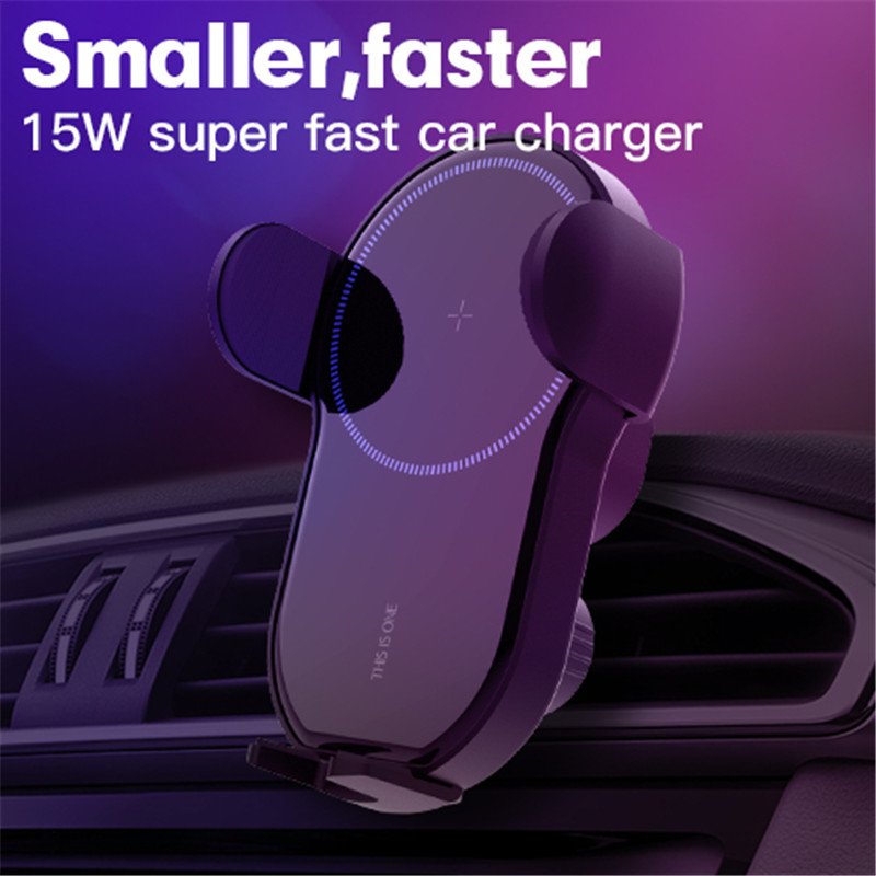 

15W Fast Wireless Charger Car Holder Qi Quick Charging Universal Multifunctional Intelligent Black Mobile Phone Air Vent Mount Smartphone Stand Cellphone Bracket