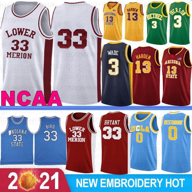 

13 Harden NCAA Campus Bear UCLA Basketball Jerseys Russell 0 Westbrook Reggie 31 Miller College Mens Wade 33 Allen 3 Iverson Kevin 35 Durant Stock, Daxue lanqiu