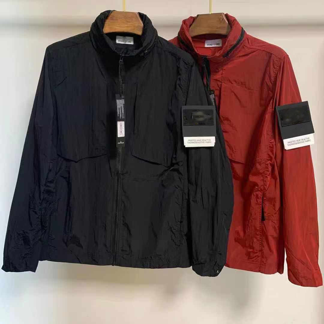 2021 expensive stone men's jacket compass standard metal nylon zipper trench coat-image-679108777