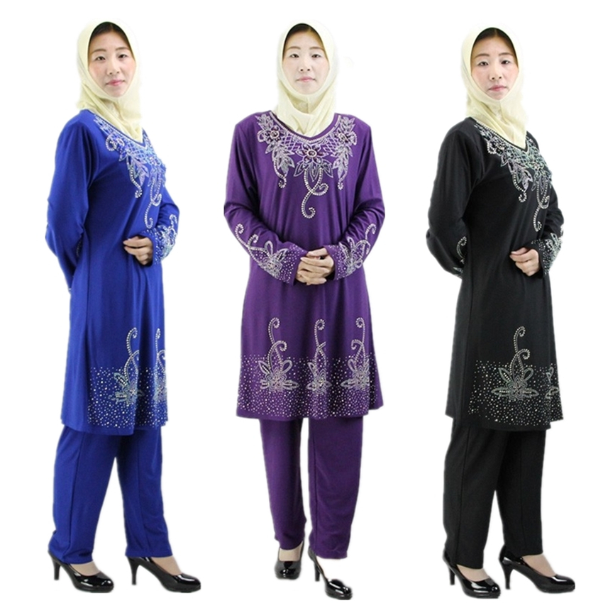 

Ramadan Muslim Prayer Garment Women Abaya Dress 2 Piece Set Long Pants Islamic Eid Arab Kaftan Ladies Arabic Hijab Vestidos suit