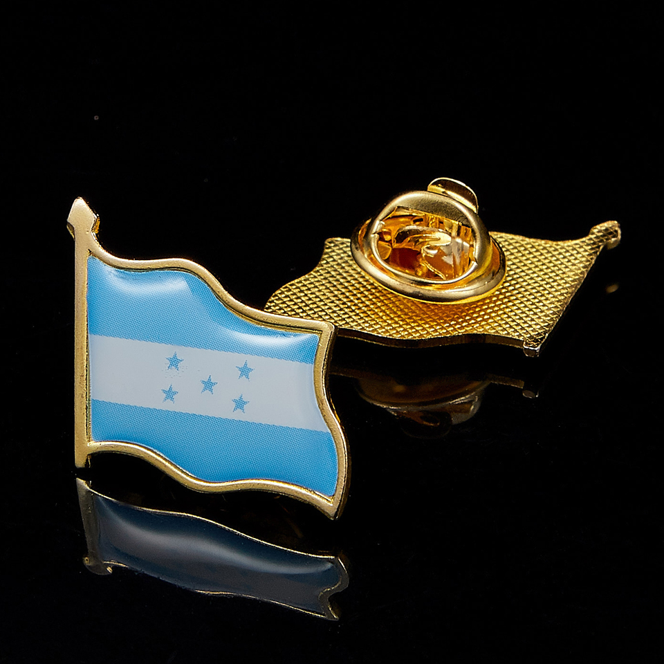 30pcs Honduras Republic Single Flag Craft Lapel Gold Plated Pins Badge Metal Men suit Accessories-image-703039549