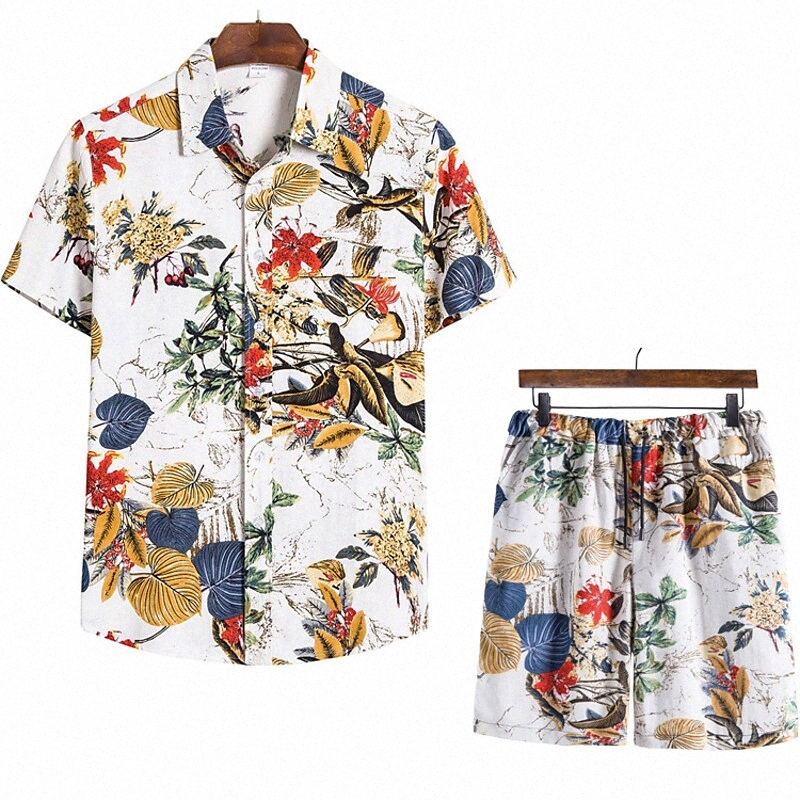 Chemise pour hommes Autres impressions Bouton de fruit Animal Bouton Down Collier Vacances à manches courtes Tops à manches courtes 2pcs Beach Bo