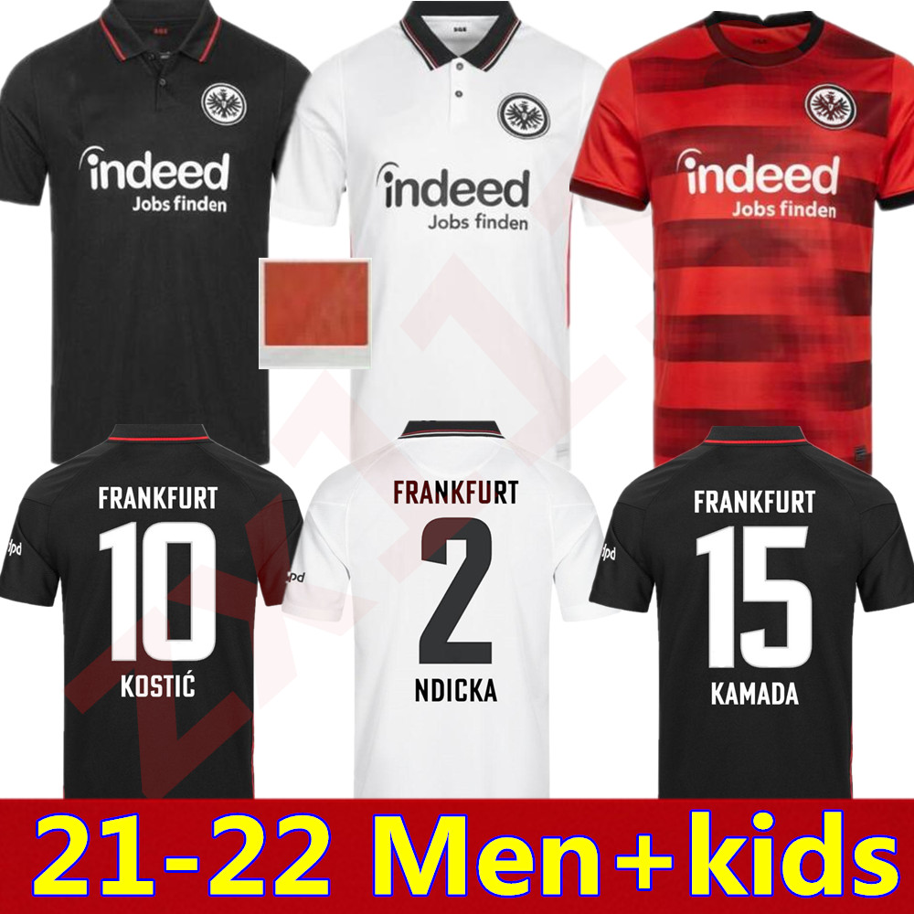 

21 22 Eintracht Frankfurt Soccer Jerseys Die Adler SOW SILVA KOSTIC JOVIC football shirt set 2021 2022 HASEBE KAMADA HINTEREGGER Men Kids kit uniform, Black;yellow
