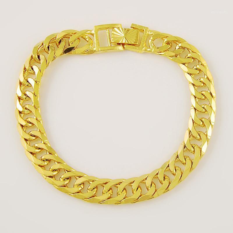 

Charm Bracelets Women's Men's Bracelet 24K Gold Plating Cuban Link Chain Color Fashion Wholesale Jewelry For Men1