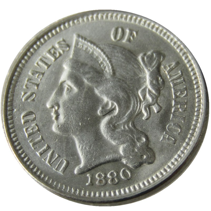 

US 1880 Three Cents Nickel Copy Coins metal craft dies manufacturing factory Price