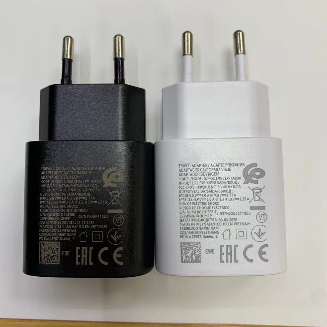

EU Pulg wall Charger USB C for Samsung PD 25W Chargers Galaxy S20/S20 Ultra/ Note10/Note 10 Plus TA800