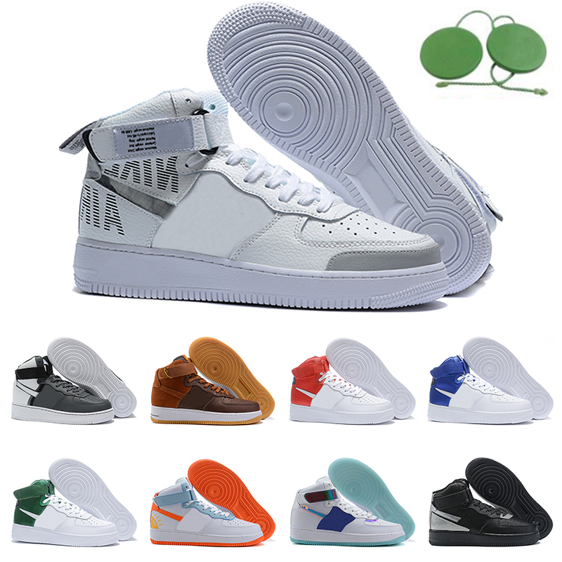 

air force 1 high airfoce af1 men women running shoes Brown Black White Shattered Backboard Red Green Yellow comfortable platform trainers sports sneakers outdoor, #4
