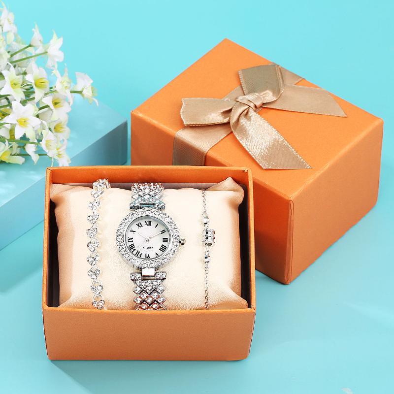 

Wristwatches Luxury Women Watch Bracelet Set Diamond Quartz Watches Jewelry Bracelets In Box Gifts For Girlfriend Wristwatch Relogio Feminin, Watch gift set 1