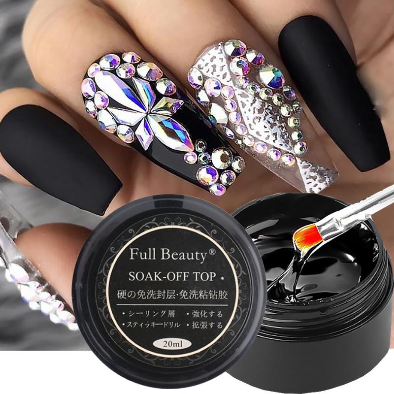 

Nail Art Kits 20ml Rhinestone Gel Glue For Nails Tips Adhesive UV Polish No Wipe Top Coat Sticky Gems Acrylic Manicure Tools TR1823-1