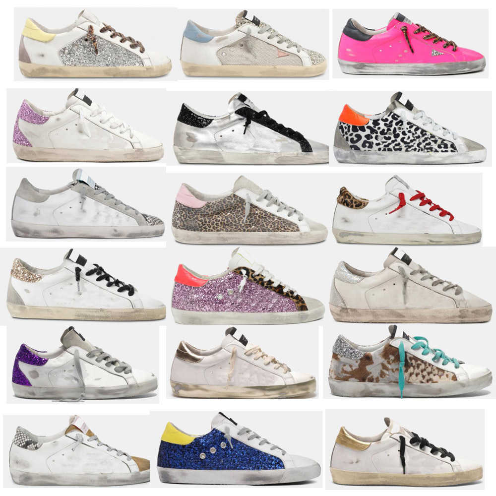 

Golden Super Star Casual Shoes Sneakers Italy Deluxe Brand Leopard Snakeskin Do-old Dirty Goose Designer Classic Man Women