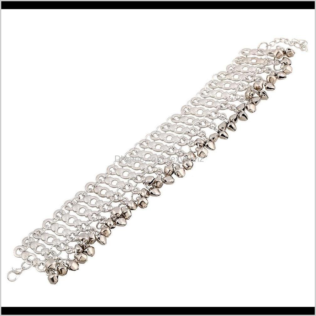 

Anklets Drop Delivery 2021 Fashion Sexy Vintage Sier Anklet Chain Lots Bell Beads Ankle Bracelet Foot Jewelry For Women Barefoot Sandal F8Gwo, Red;blue