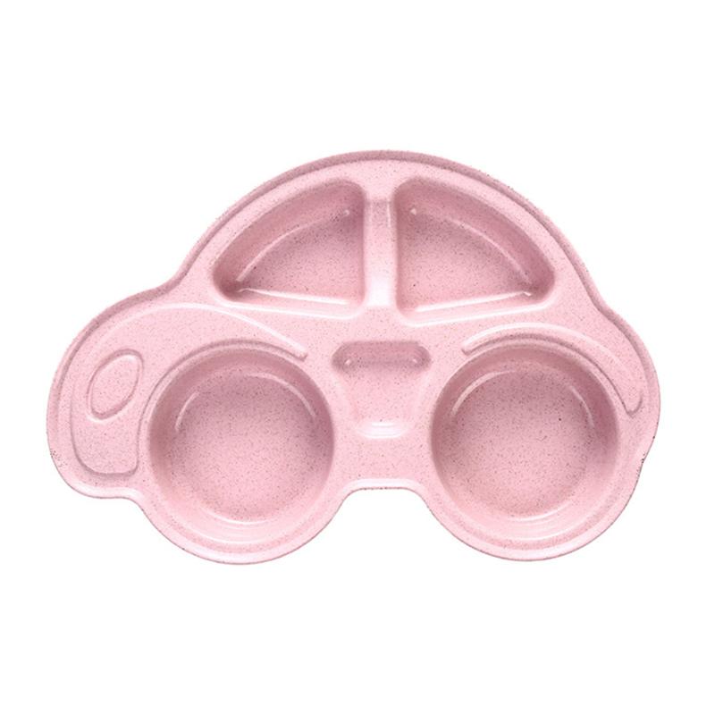 

Dinnerware Sets Baby Feeding Plate Wheat Straw Car Cartoon Tableware Eco-friendly Snack Dishes