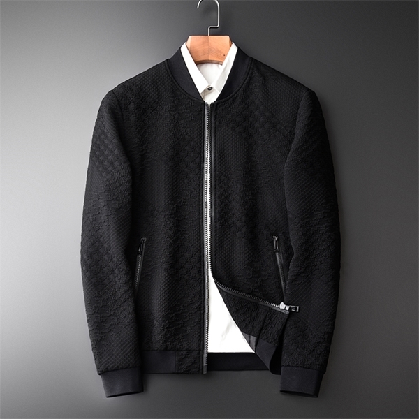 

male jacket hight quality fashion baseball collar zipper mens and coats autumn solid color slim fit man jackets, Black;brown