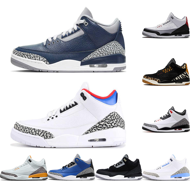 

2021 Basketball Shoes 3s 3 UNC Jumpman sneakers Court Purple Cool Grey Katrina fragment Varsity Royal NRG Cement White Black Orange Red Retro Sports Sneaker, 22