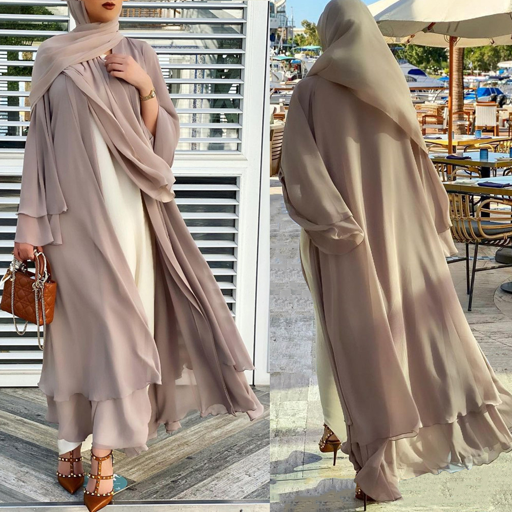 

2021eid mubarak women abaya dubai turkey muslim hijab dress 2021 new kimono cardigan djellaba femme caftan robes islamic clothing, Red