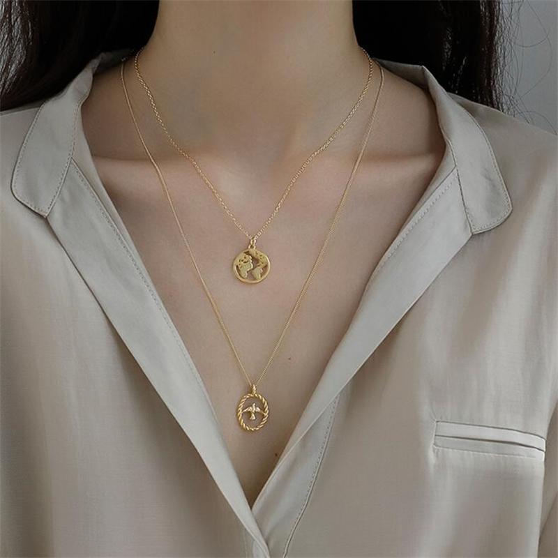 Pendant Necklaces 925 Sterling Silver Cute Chick & Pendants For Women Lovely Bird Hollow Map Short Statement Necklace Gift Jewelry-image-708516774