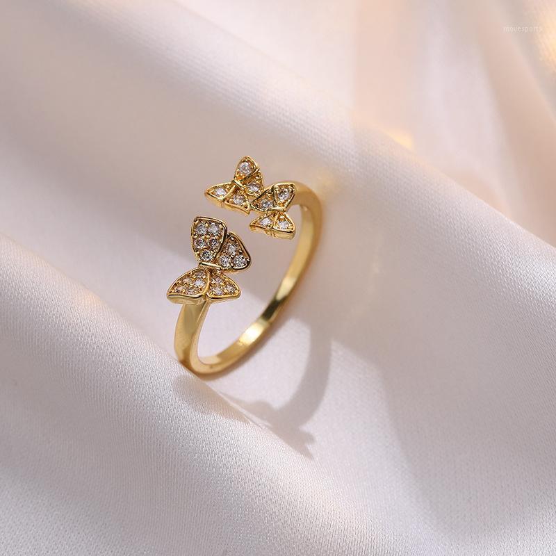 

Cluster Rings Simple Small Butterfly Ring Women 2021 Fashion Jewelry Trend Personality Finger Gold Korean Version Of Accessories1