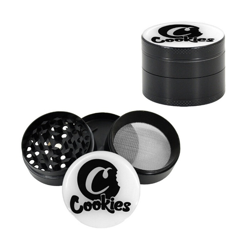 

Hot Cookys Top Printing Grinder no battery 50mm Tobacco Slicer 4 Layers Herb Crusher Colorful Grinders Hand Muler Smoking Accessories