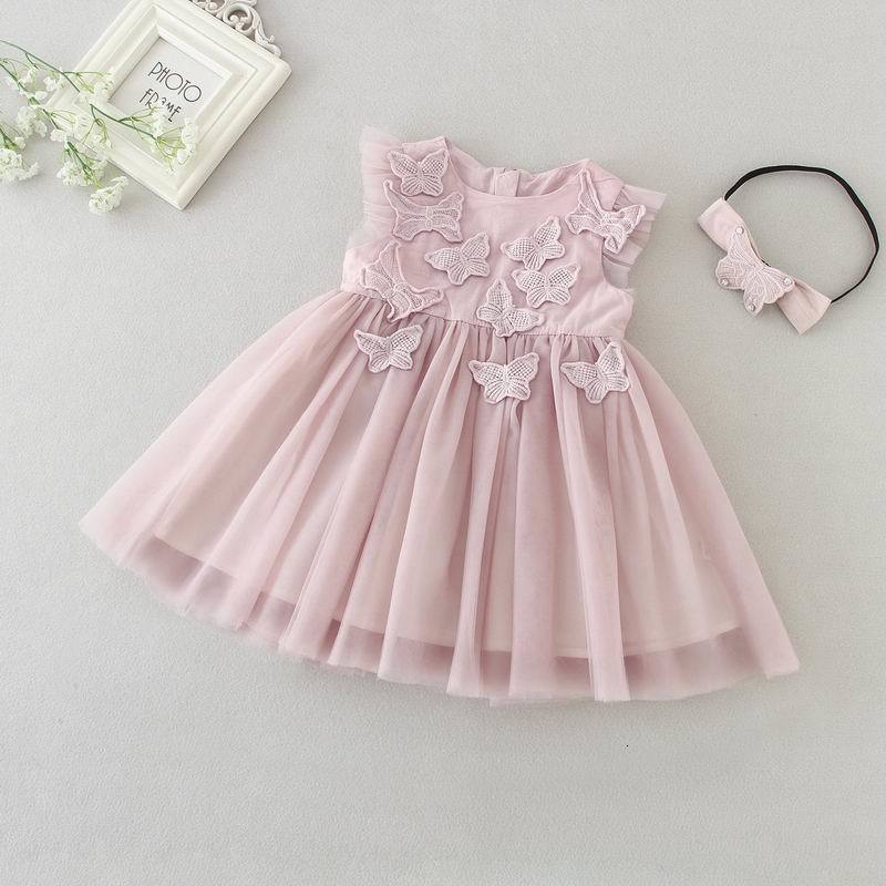 

Girl's Dresses Retail New Baby Girl Christening Gown 3D Embroidery Butterfly Taro purple First Birthday Baptism Dress+Headband 9792BB 1027, Sleeveless