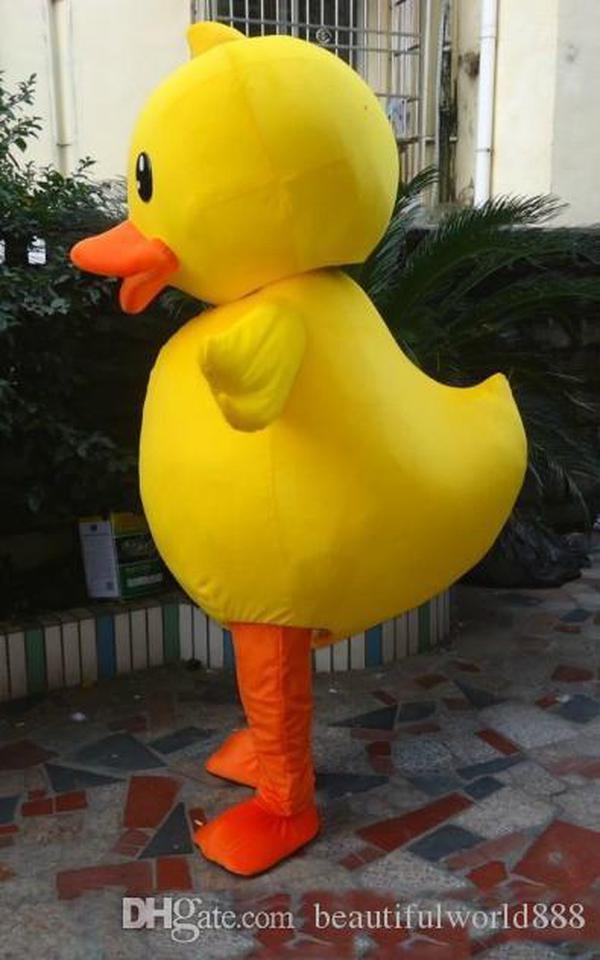 

2018 High quality hot Big yellow duck costume Fancy dress Adult Size Suits - mascot Customizable, Red;yellow