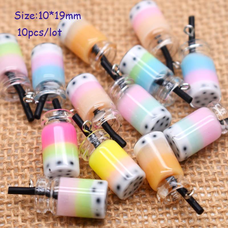 

Charms 10pcs Sweet Multicolor Pearl Milk Tea Pendants Crafts DIY Making Findings Handmade Jewelry For Earrings Necklace Gift, Bronze;silver