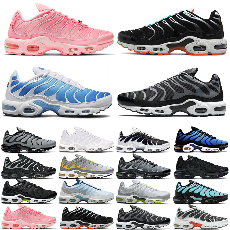 

tn plus men women running shoes triple Black Aquamarine white Atlanta Crater Psychic Blue Volt Pimento mens trainers outdoor sports sneakers size 36-45, 26