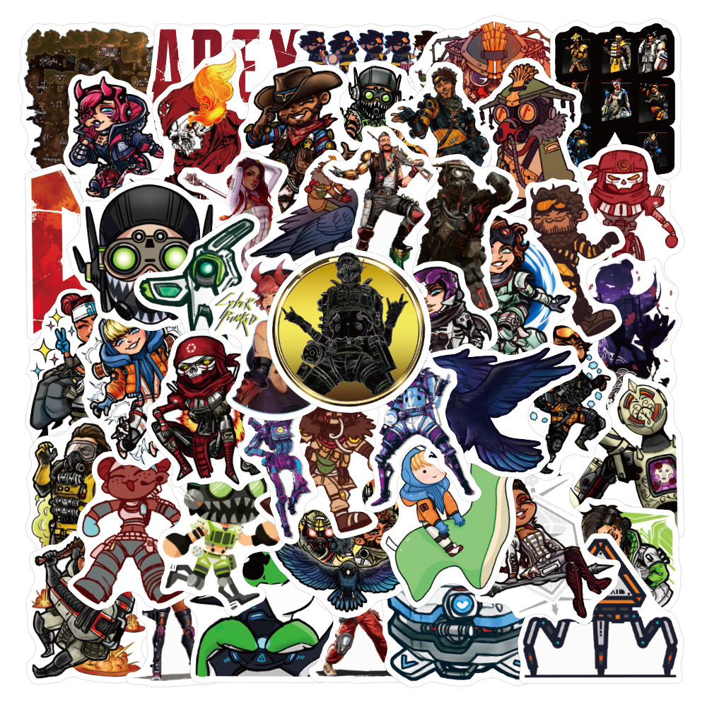 

50pcs/set Apex waterproof sticker poster for wall guitar waterbottle laptop bike car stickers