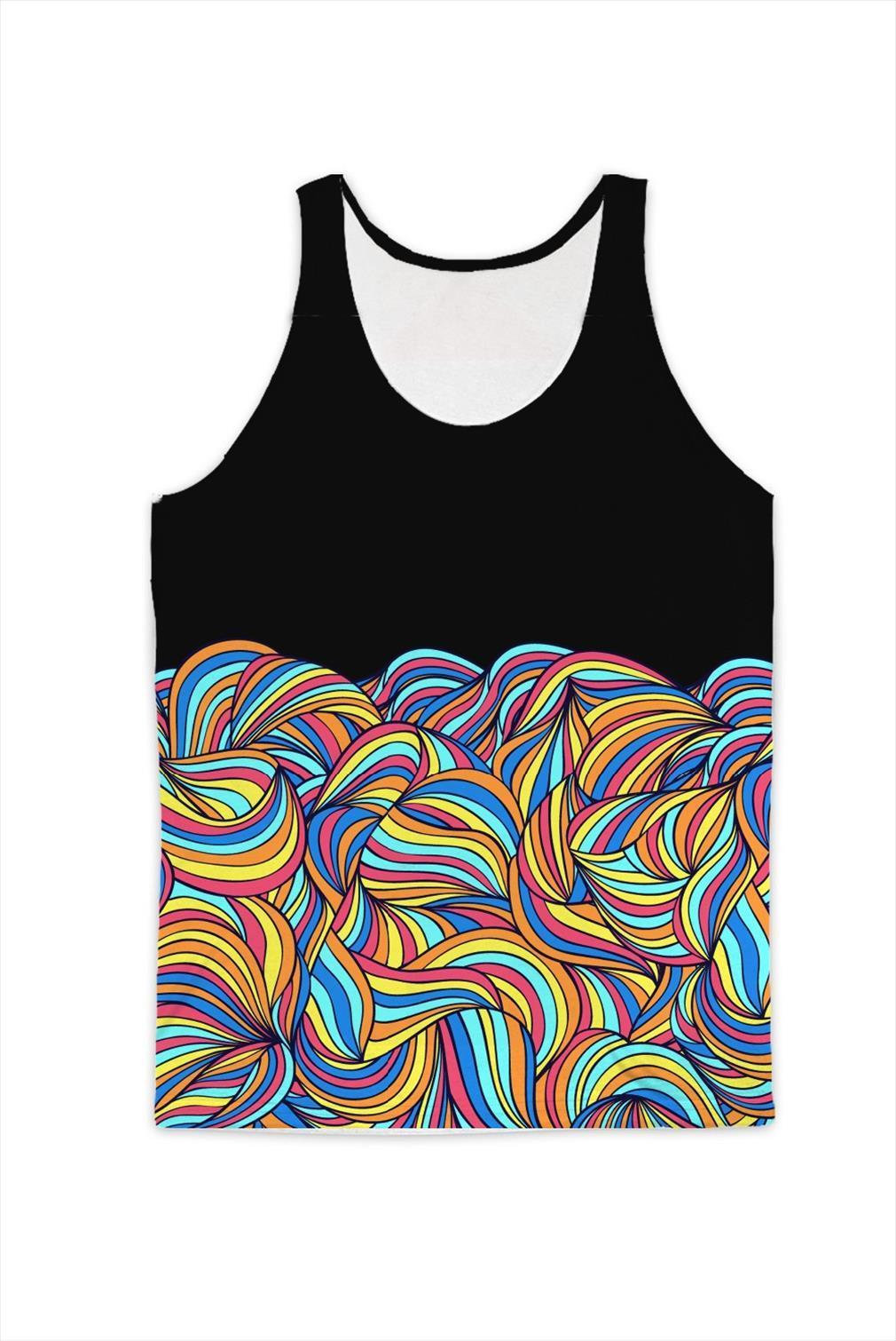 

real american us size rainbow levels 3d sublimation print tank plus 4xl 5xl 6xl, White;black