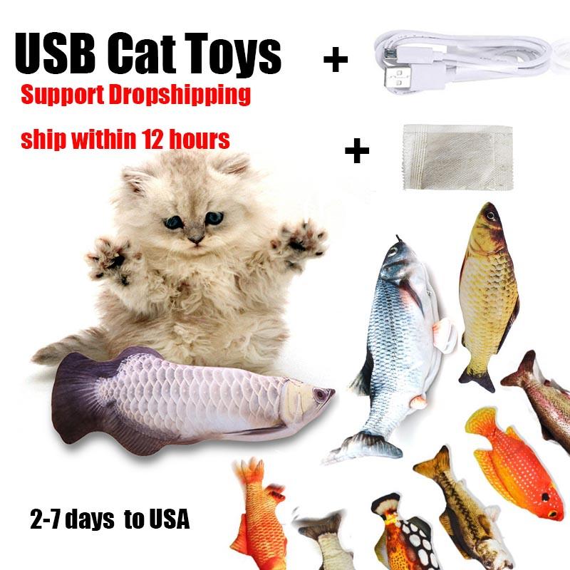 

Days To USA 30CM Cat Toy Fish USB Electric Charging Simulation Dancing Jumping Moving Floppy Electronic Toys