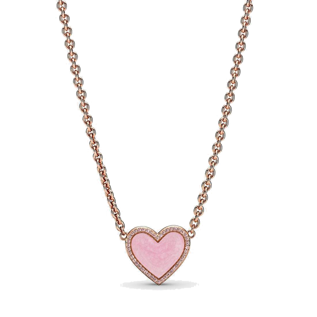 

Women Jewelry fit Pandora Ring 925 Silver Necklace Pink Swirl Heart Collier Necklace love heart Jewellery Necklaces Charm Engagement Gift