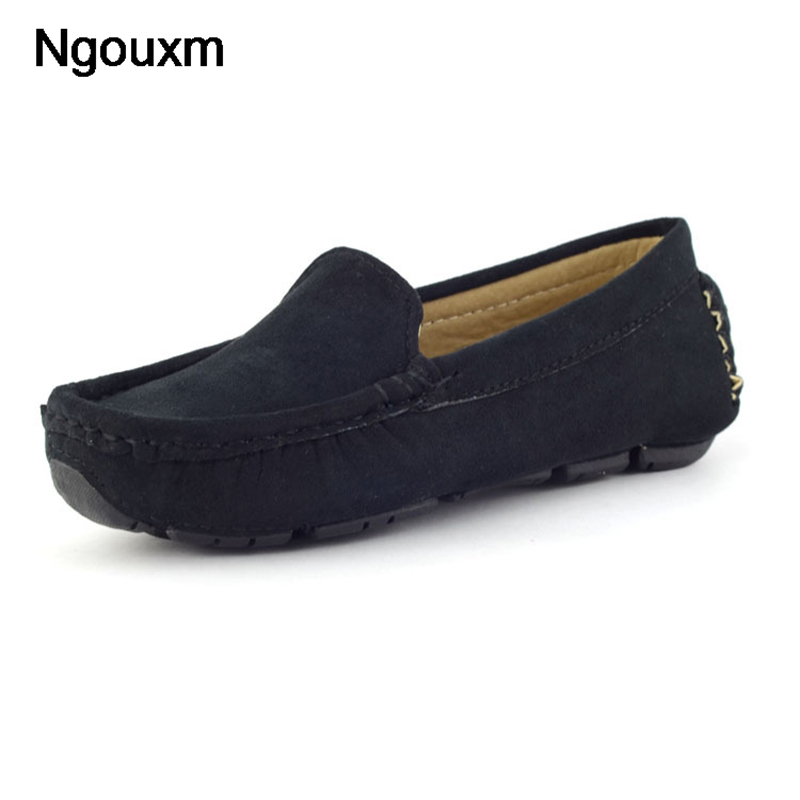 

Ngouxm Kids Shoes For Boys Loafers Flat Baby Girls Sneakers Leather Moccasins Slip-on Soft Breathable Casual School Children, Black 1