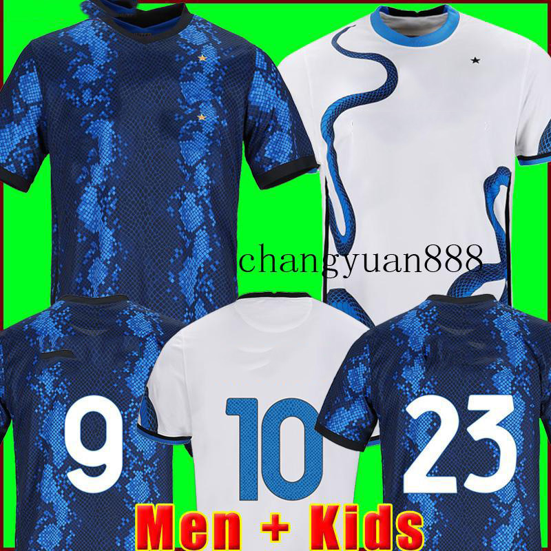 

inter soccer fans jersey 21 22 football shirt uniforms men + kids kit away 4th fourth 888, Multi