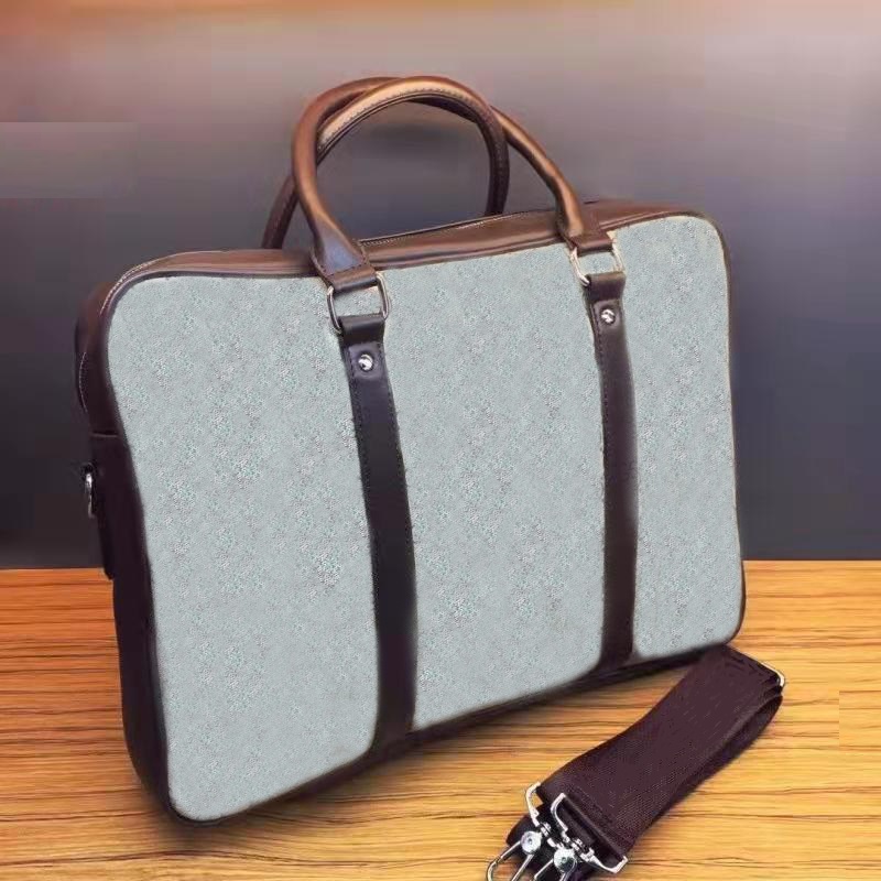 

Men Shoulder Briefcase Black Leather Designer Handbag Business Laptop Bag Messenger Bags With Totes Men's Luggage Computer Handbags, Style1 -black