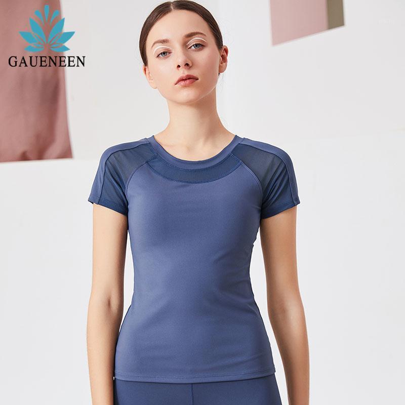 

Women Sport T-shirt Quick Dry Mesh Yoga Top Removable Padded Fitness Shirts Workout Running Crop Gym Sports Wear Outfit, Red